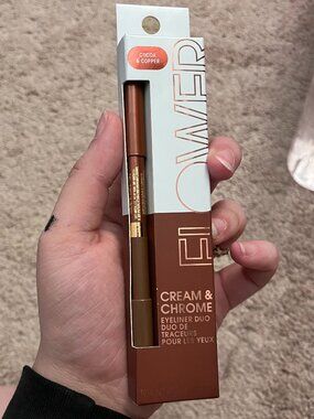 NWT NIB Flower Beauty Cream And Chrome Eyeliner Duo In Shade Cocoa and Copper